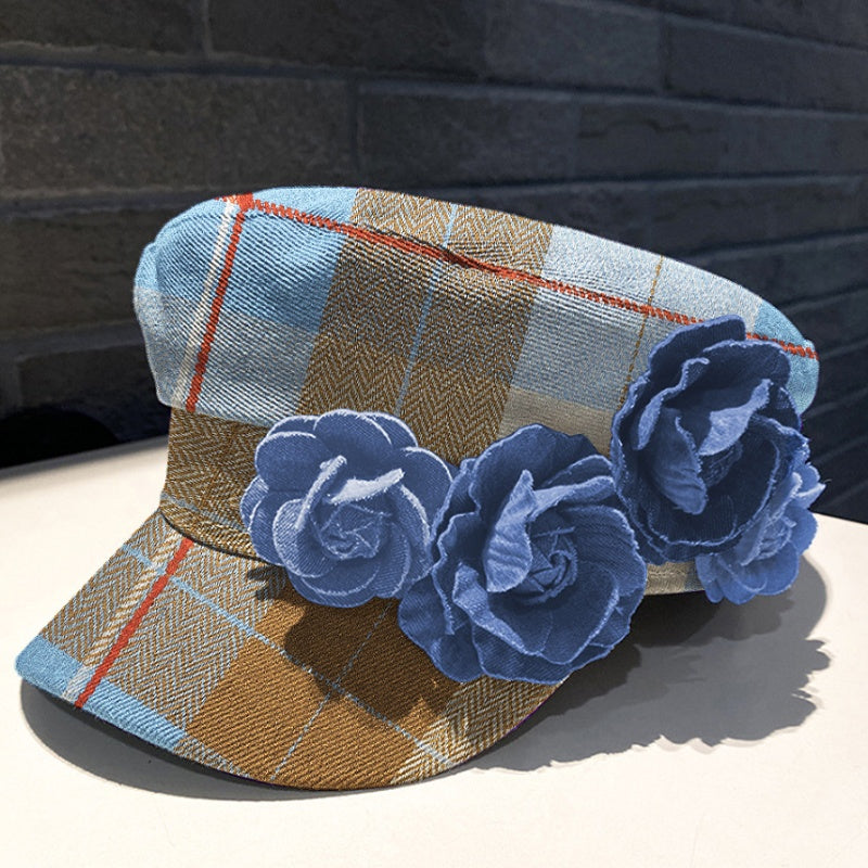 Elegant Checkered Lady's Hat