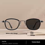Vintage Brown Men's Polarized Sun Glasses Summer Automatic Photosensitive Color Changing UV Protection