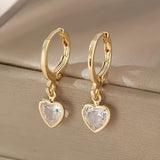 Elegant Colorful Heart-shaped Zircon Earrings Earrings All-match Earrings Women