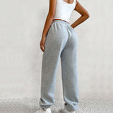 Women's Exercise Ankle-tied High Waist Velvet Padded V-shaped Waist Casual Pants