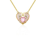 Angel Wings Heart-shaped Collarbone Necklace Angel Wings Oil Dripping Lady
