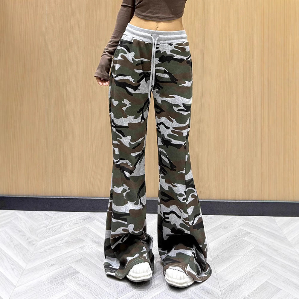High Street Drawstring Slim Fit Slimming Casual Mopping Trousers
