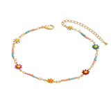 Fashion Simple Color Anklet Beach Flower Foot Ornaments