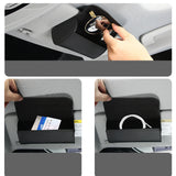 Car Hand-sewn Glasses Case Sun Visor Storage Box