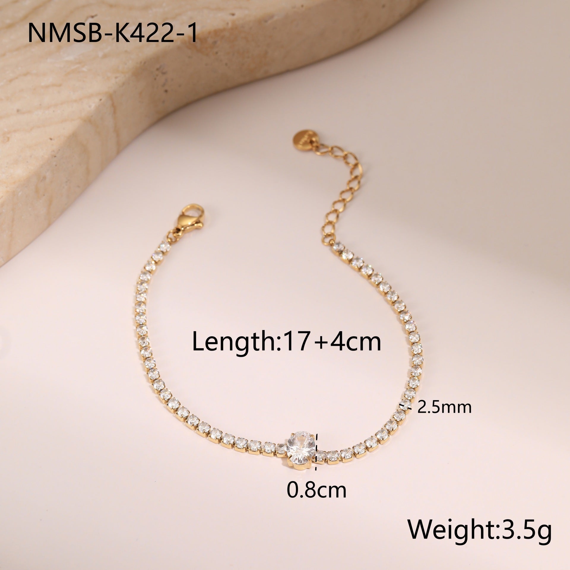 Titanium Steel Bracelet Inlaid Zircon Sweet