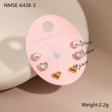 Three-to-one Card Titanium Steel Ear Studs