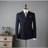 Double Breasted Stripes Suit Men's Suits
