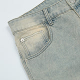 Washed White Straight Jeans For Men