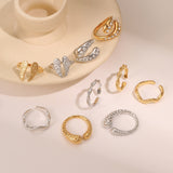 European And American Design Geometric Hammer Pattern Niche Temperament Open Ring