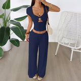 Vest Wide-leg Pants Suit Women's Clothing
