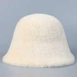 Imitation Mink Bucket Hat Women's Winter Warm And Small Face