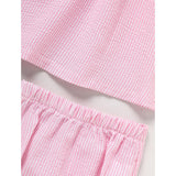 Kids Baby Girl Back To School Outfit, First Day Of School, Summer Ruffle Sleeves Applique Top & Shorts Set