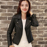 European And American Motorcycle Women's Clothing Leather Coat