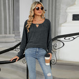 Solid Color Loose Long Sleeve T-shirt Fashion Casual Tops For Women Clothing