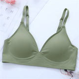 Korean Naked Extended Bra Set Ladies' Traceless Rim-free Underwear Thickened Small Breasts Gathering