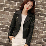 European And American Motorcycle Women's Clothing Leather Coat