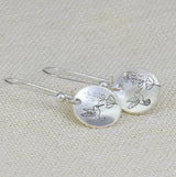 Retro Simple Bird Flower Glossy Round Women's Earrings