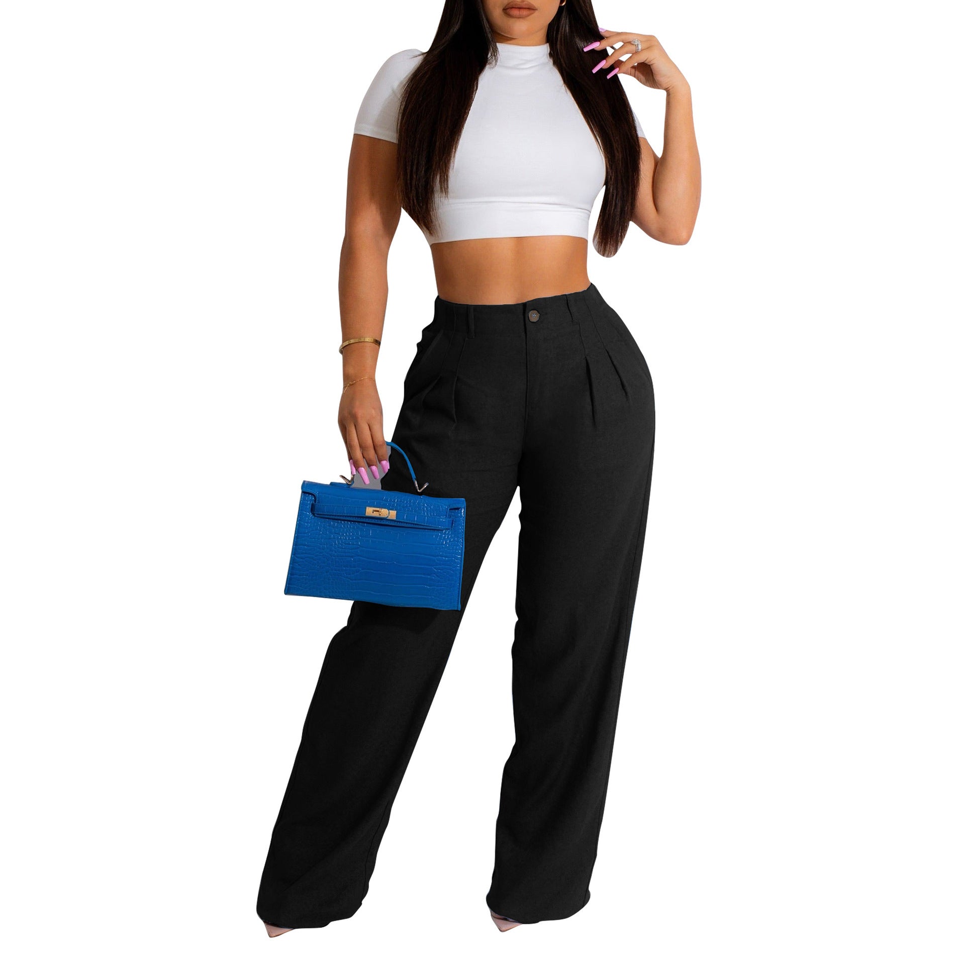 Women's Linen Cotton Casual Breathable Straight Trousers