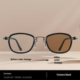 Vintage Brown Men's Polarized Sun Glasses Summer Automatic Photosensitive Color Changing UV Protection