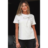 Female Loose Fit Three-dimensional Bow Decorative Pullover