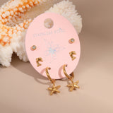 Three-to-one Card Titanium Steel Ear Studs