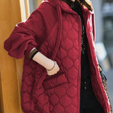Hooded Stitching Down Thick Coat Cotton-padded Jacket