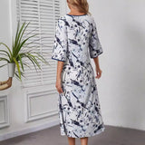 Retro Temperament Female Mid-length Thin Loose Casual Dress