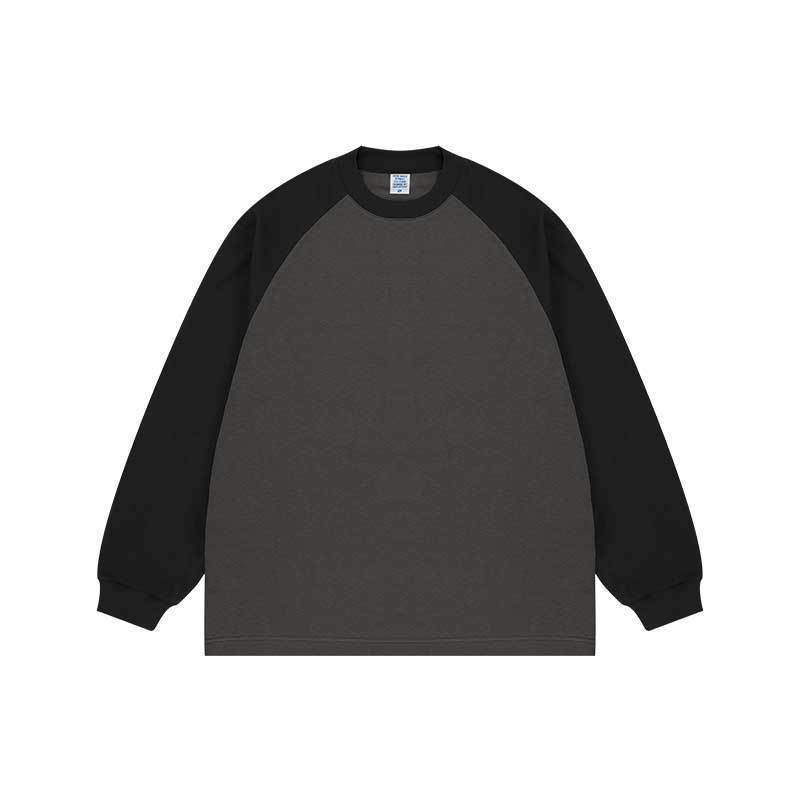 Heavy Contrast Color Raglan Sleeve Long Sleeve