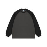 Heavy Contrast Color Raglan Sleeve Long Sleeve