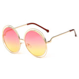 Large Frame Round Frame Women's Sun Glasses True Film Ink Mirror Flat Light Mirror
