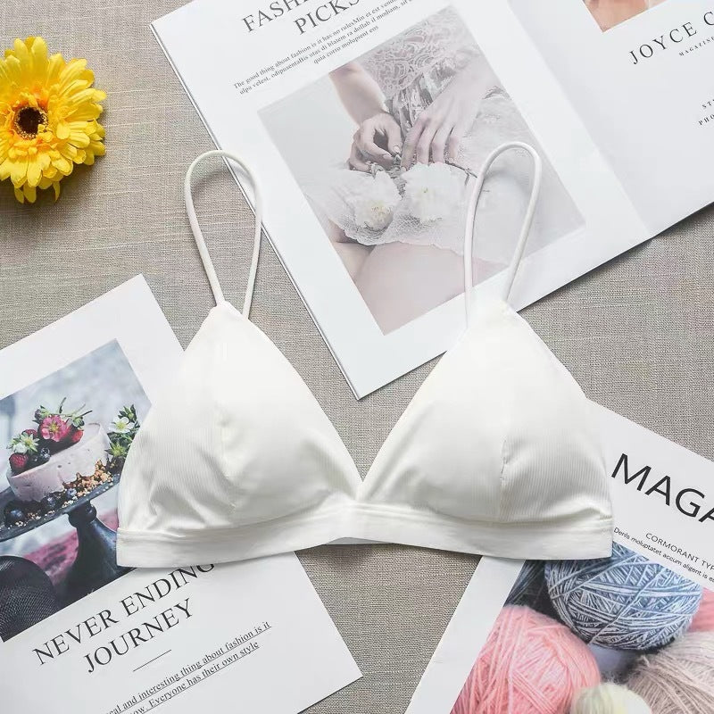 Summer Ladies Ice Silk Wrapped Chest French Triangle Cup With Chest Pad