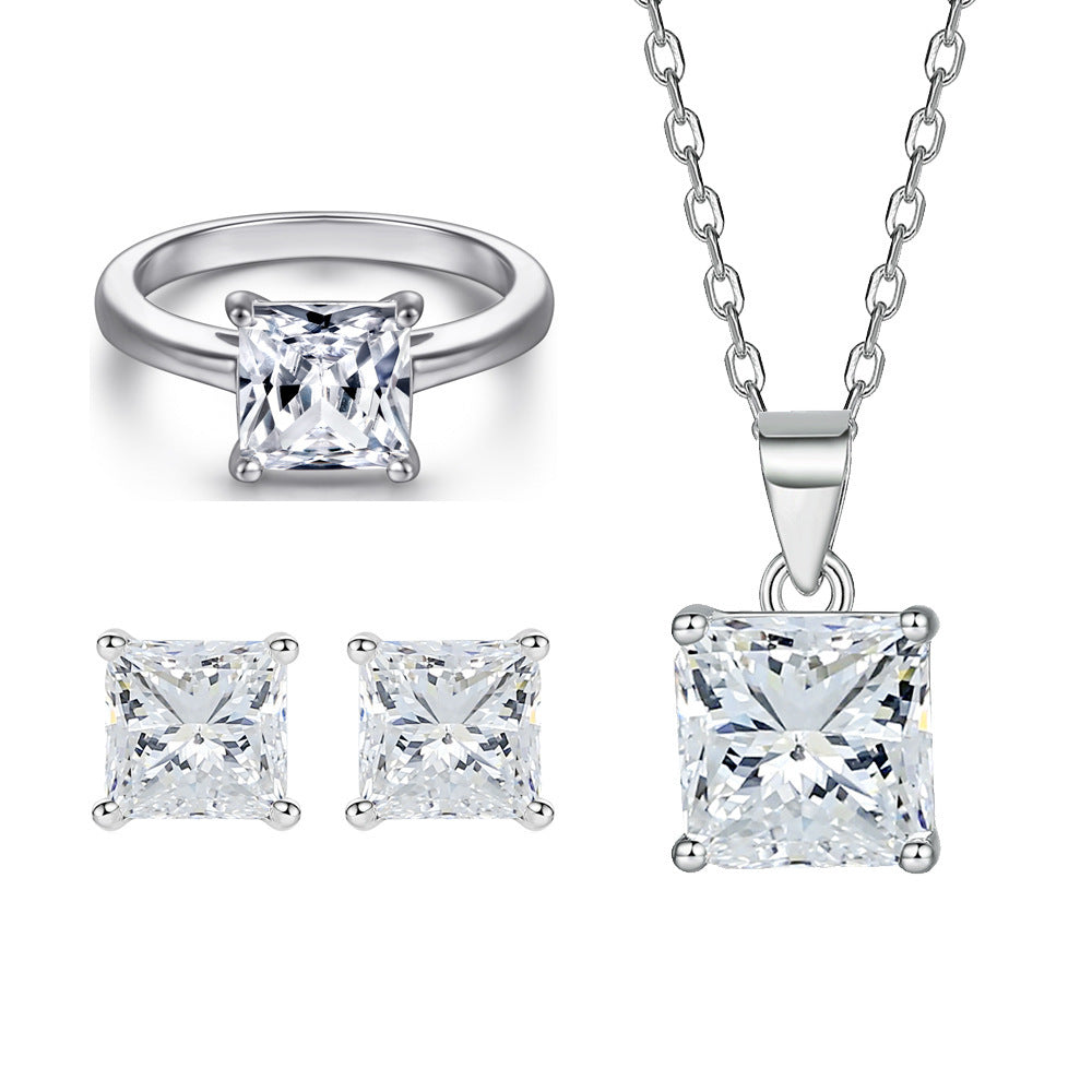 5 Silver Necklace Jewelry Suit Female European And American