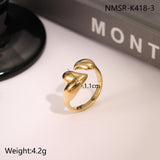 Geometric Design Stainless Steel Open Titanium Steel Ring