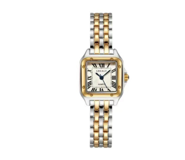 Classic Retro Square Waterproof Women's Diamond-embedded Watch