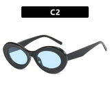 European And American Retro Oval Small Frame Sun Glasses