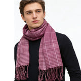 2pcs Bright Color Block Fuchsia Yarn-Dyed Scarf,Luxe Look For Evening Wear,Scarf,vacation,daily Life,evening Party,Office Appropriate Subtlety For Women Men