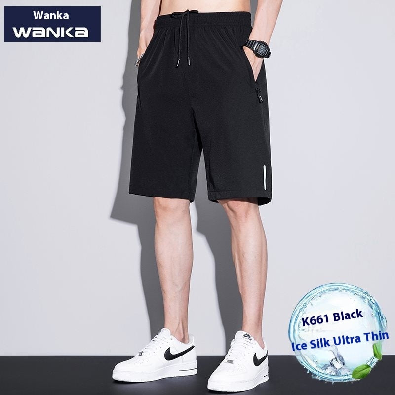 Thin Ice Silk Quick-drying Running Fitness Men's Sports Shorts