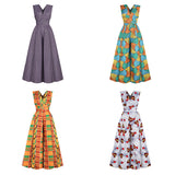 Explosive Windmill Digital Printing African Style DIY Strappy Jumpsuit