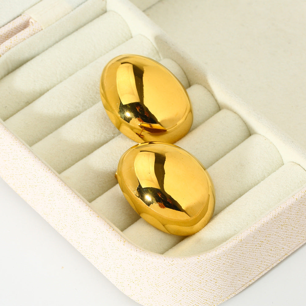 Earrings Stainless Steel Plated 18K Exaggerated Glazed Surface Ear Stud