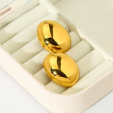 Earrings Stainless Steel Plated 18K Exaggerated Glazed Surface Ear Stud