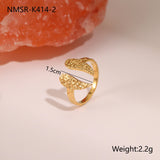 European And American Design Geometric Hammer Pattern Niche Temperament Open Ring