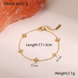 Ins Titanium Steel Bracelet 18K Gold Plating Zircon Star Pendant Exquisite