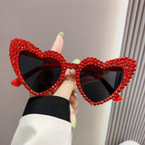 Female Cute Cat Eye Heart-shaped Sun Glasses