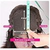 4x4 Lace Closure Human Hair Wig, Body Wave Wig In Natural Color, 150 Percent Density