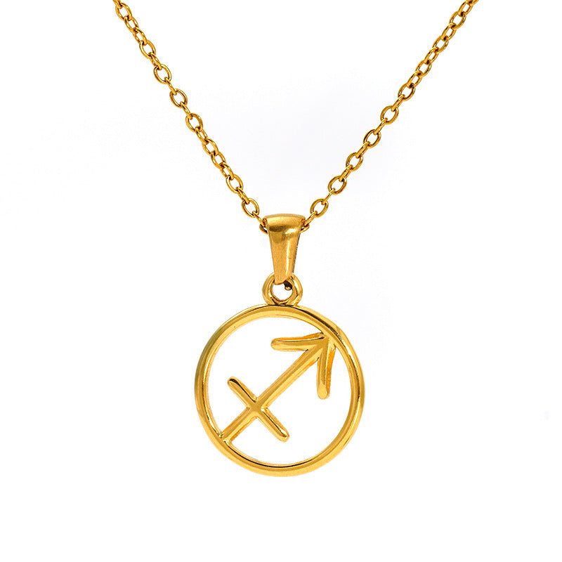 Fashion Titanium Steel Necklace Twelve Constellation