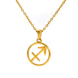 Fashion Titanium Steel Necklace Twelve Constellation