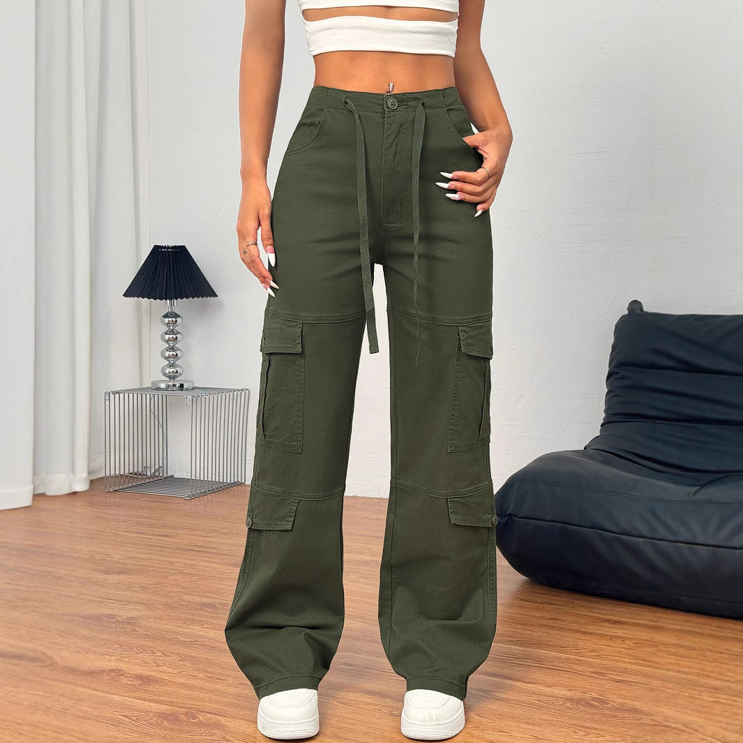 TL337 European And American Street Style Overalls Loose Jeans