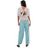 Printed Striped Elastic Waist Casual Hip Hop Style Skinny Pants