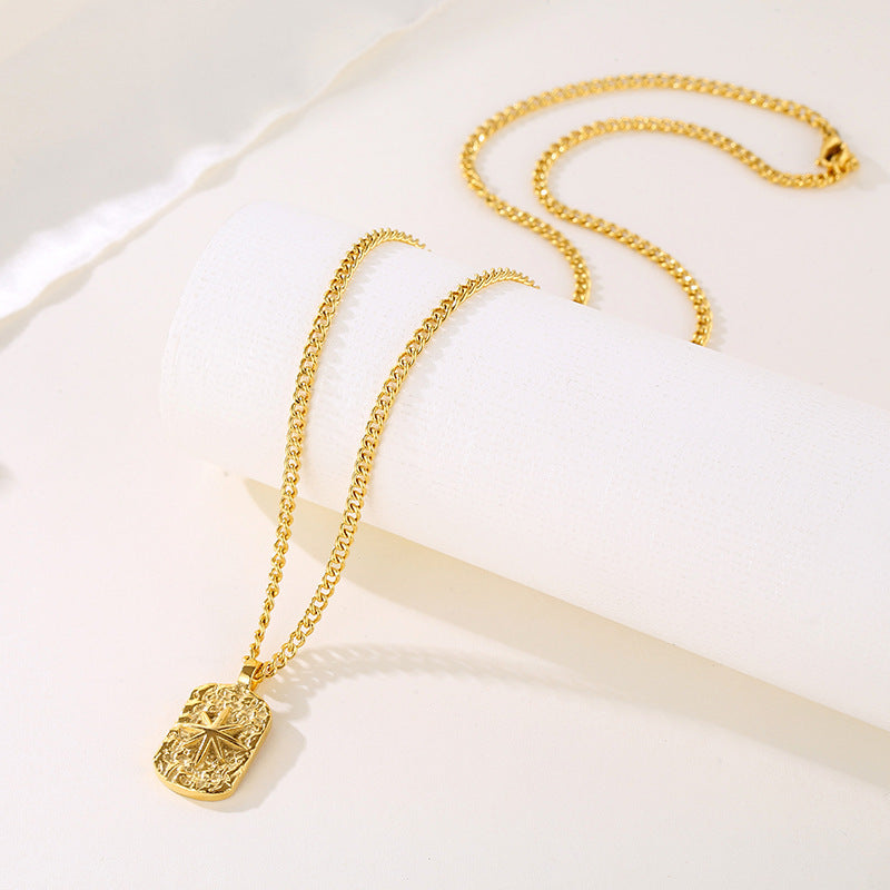 Vintage Eight Awn Star Pendant Necklace