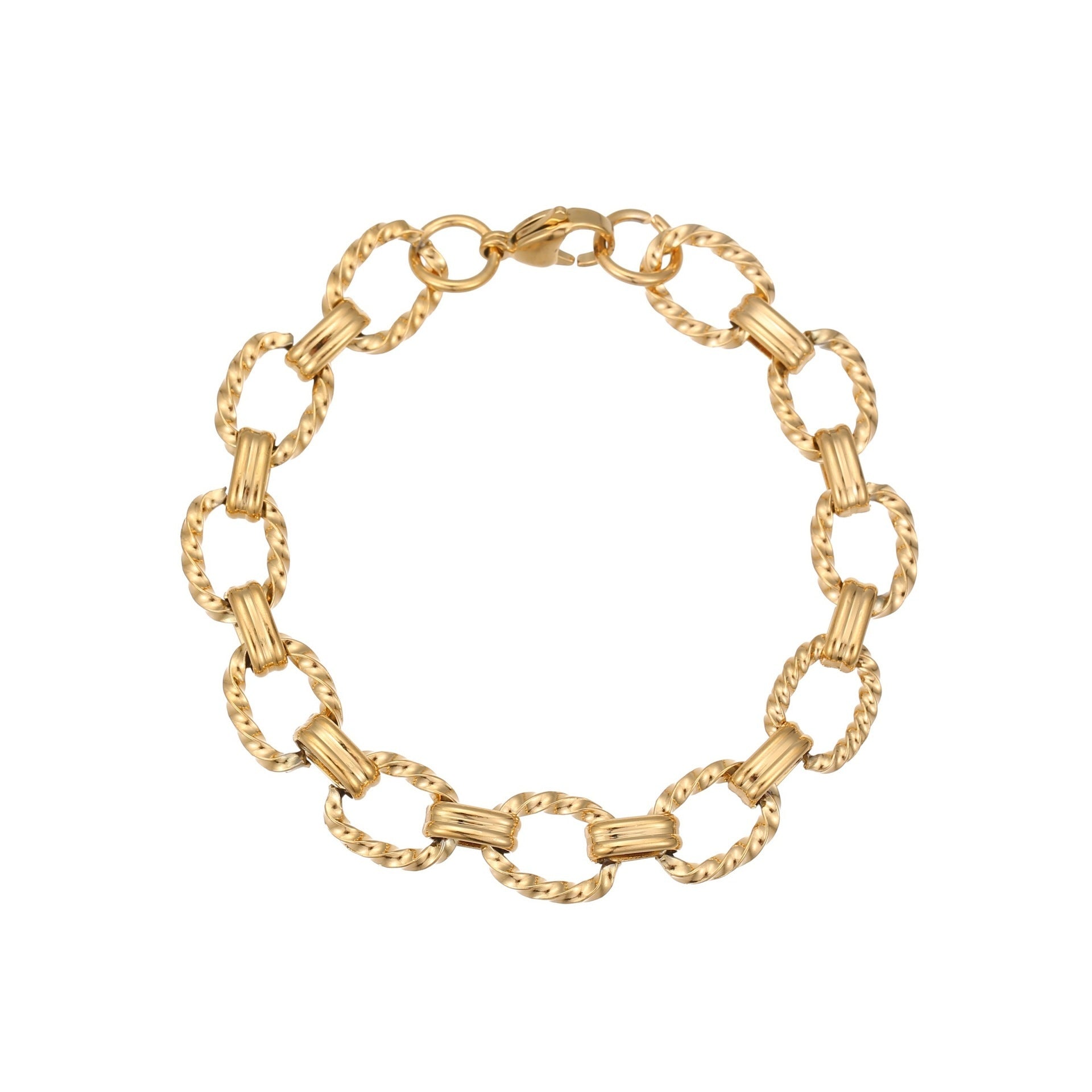 European And American Metallic Hip Hop Punk Stainless Steel Bracelet Twist Bracelet